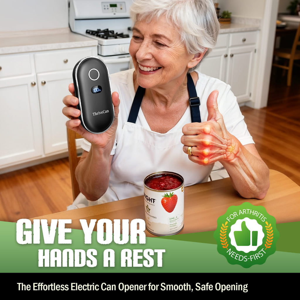 Thrivecan Rechargeable Electric Can Opener, One-Touch Automatic Can Opener with Smooth Edge, Effortless Can Opener for Seniors, Arthritis, Weak Hands, Home, Ideal Kitchen Tool  for Daily Use