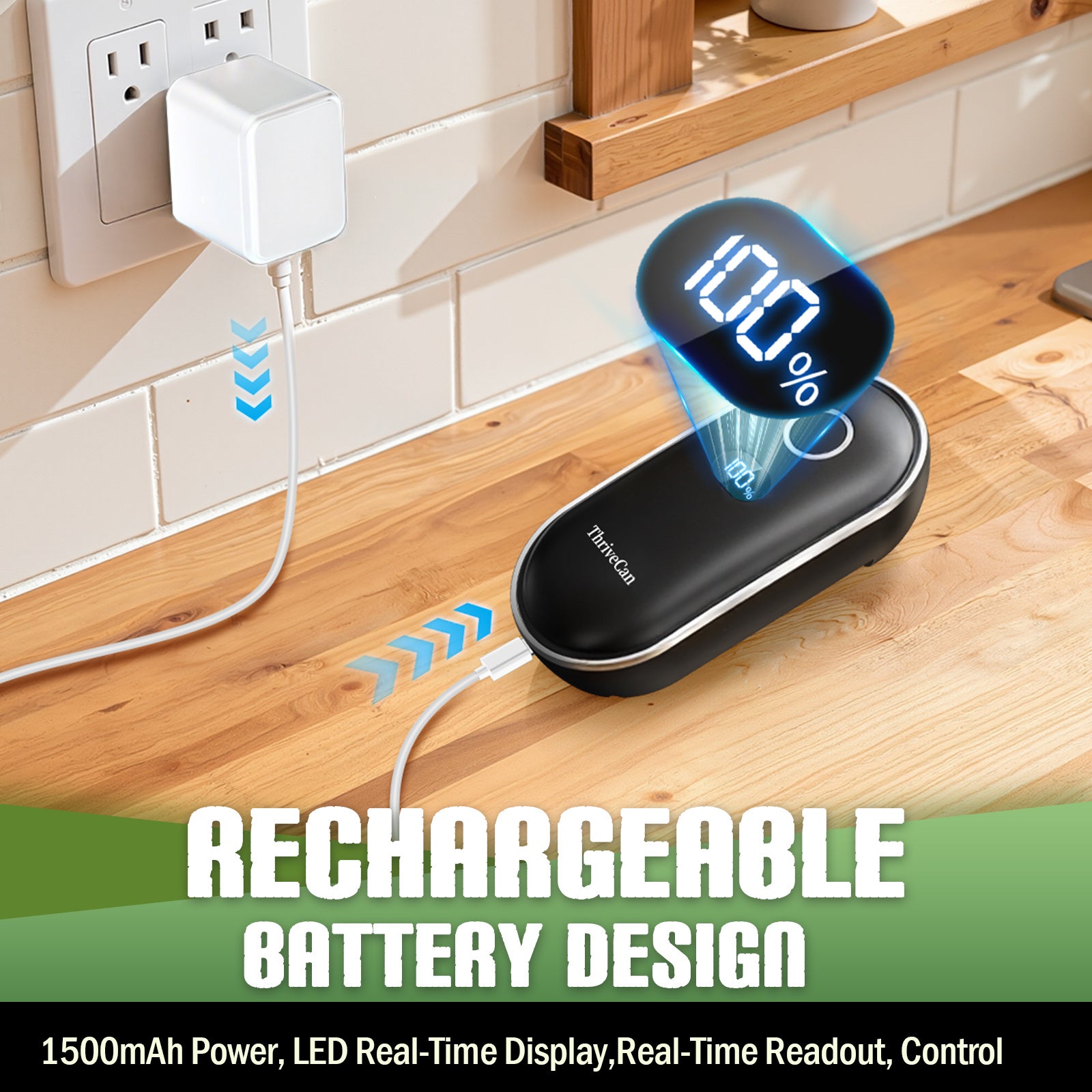 Thrivecan Rechargeable Electric Can Opener, One-Touch Automatic Can Opener with Smooth Edge, Effortless Can Opener for Seniors, Arthritis, Weak Hands, Home, Ideal Kitchen Tool  for Daily Use