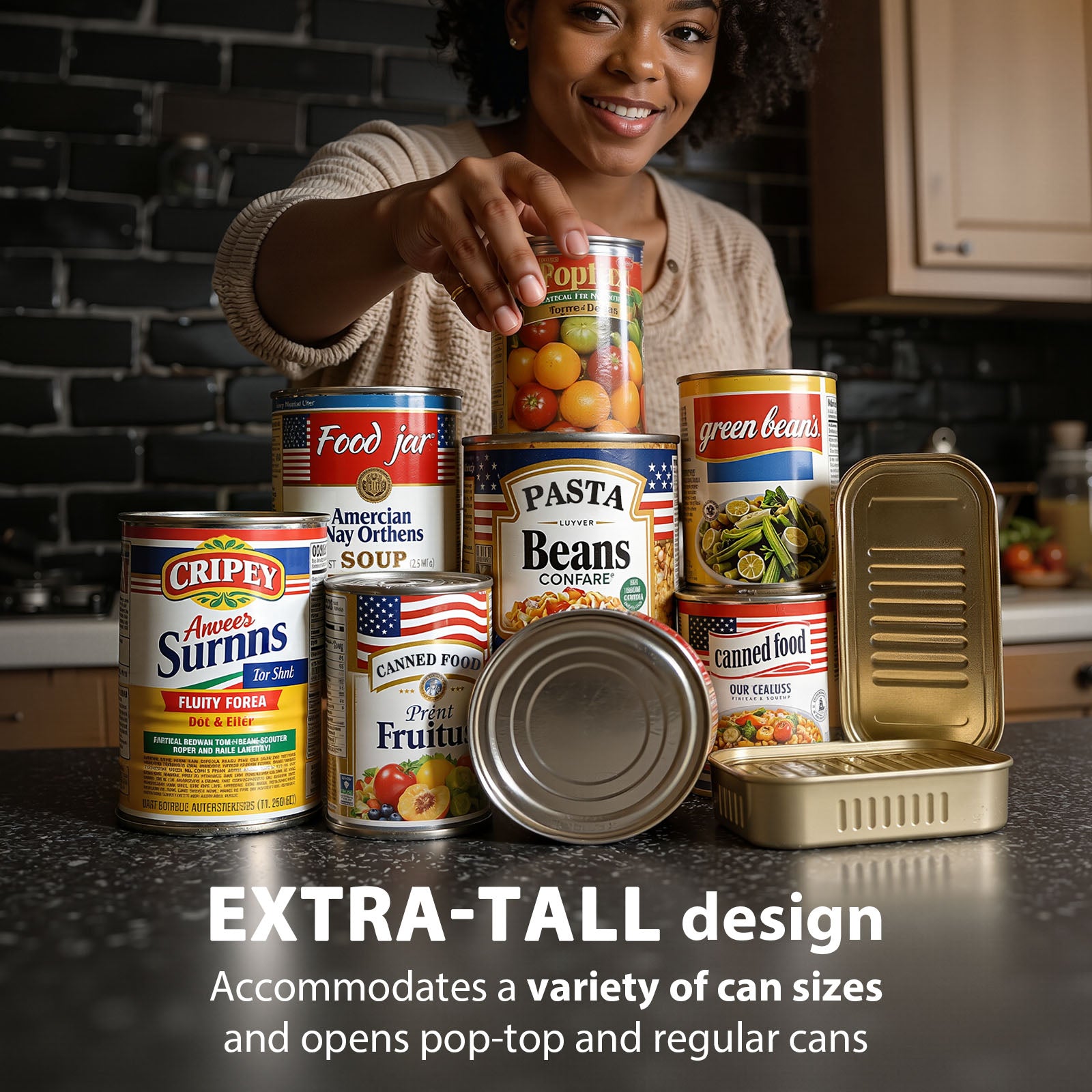 ThriveCan Electric Can Opener, One-Touch Auto Open & Stop, USB Rechargeable, Smooth Edge Side Cut, Magnetic Lid Lift, Hands-Free for Seniors, Weak Hands & Everyday Kitchen Use